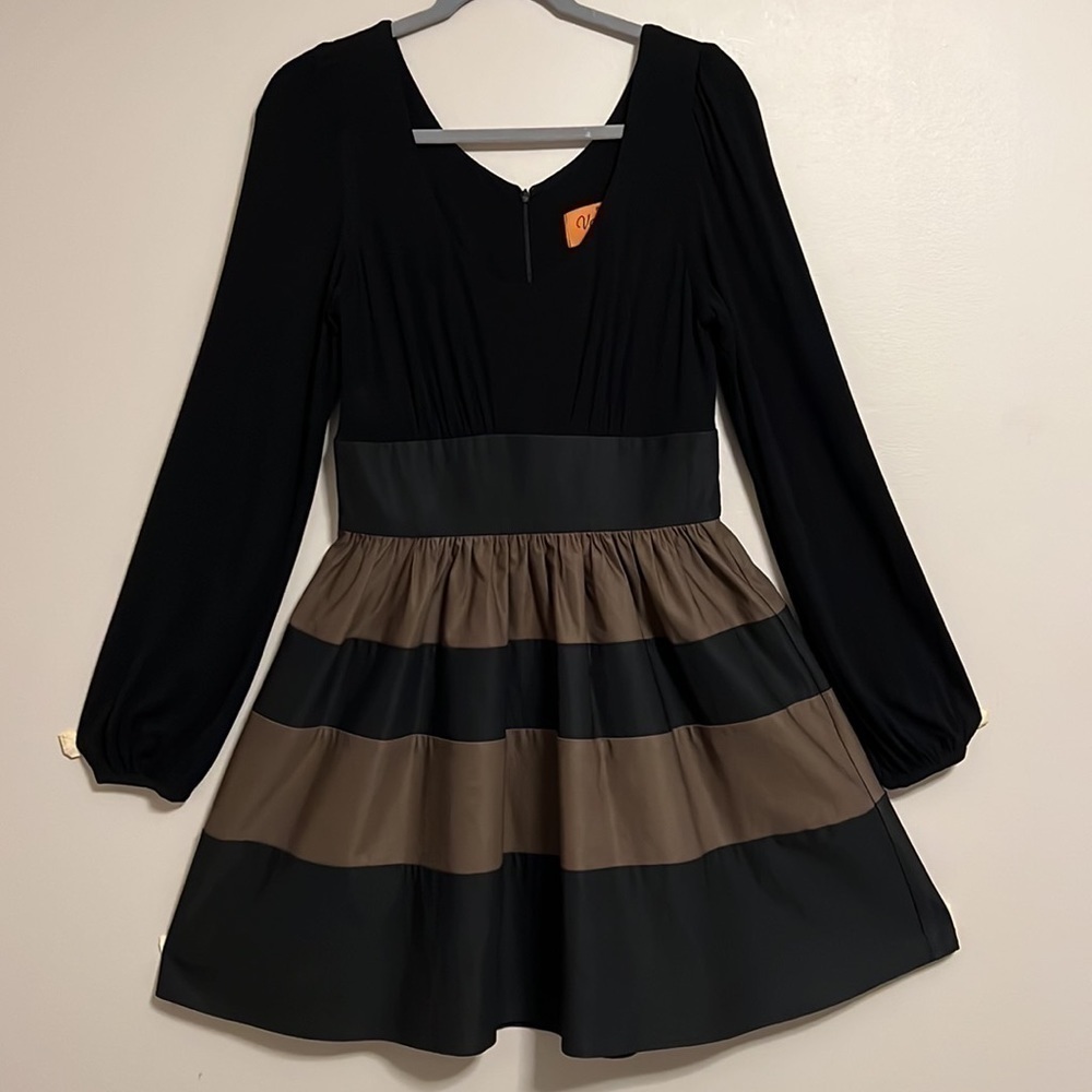 Voom Joy Jan Black & Brown‎ Bubble Tiered Dress